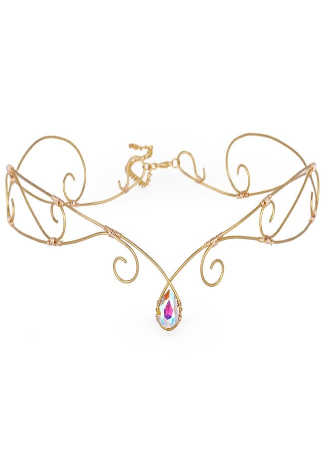 CoTeeZa Wedding Headband Fairy Circlet King and Queen Viking Crown Medieval Headpiece Elf Tiara Cosplay Costume Adjustable Cross Wreath Men Women Birthday Hair Accessory for Quinceaner Prom Party - Image 1
